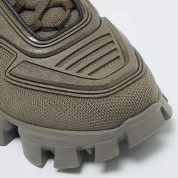 Pre Owned Prada Grey Knit Fabric and Rubber Cloudbust Thunder Sneakers Size 42.5
