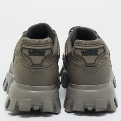 Pre Owned Prada Grey Knit Fabric and Rubber Cloudbust Thunder Sneakers Size 42.5