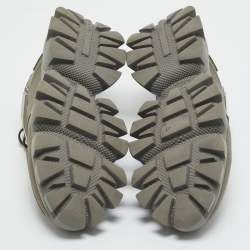 Pre Owned Prada Grey Knit Fabric and Rubber Cloudbust Thunder Sneakers Size 42.5