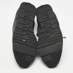 مملوكة مسبقًا Prada Grey Nylon and Suede Match Racer Lace Up Sneakers Size 43