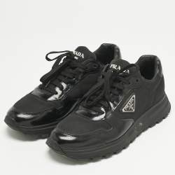 Pre Owned Prada Black Leather Prax 01 Low Top Sneakers Size 42