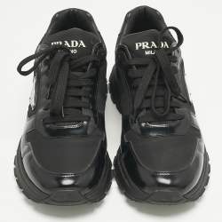 Pre Owned Prada Black Leather Prax 01 Low Top Sneakers Size 42