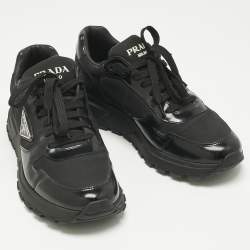 Pre Owned Prada Black Leather Prax 01 Low Top Sneakers Size 42