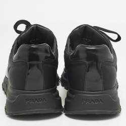 Pre Owned Prada Black Leather Prax 01 Low Top Sneakers Size 42