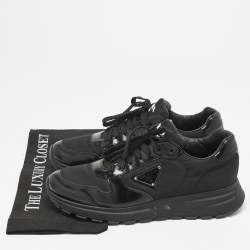 Pre Owned Prada Black Leather Prax 01 Low Top Sneakers Size 42