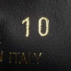 Pre Owned Prada Black/Navy Blue Leather and Nylon Lace Up Sneakers Size 44