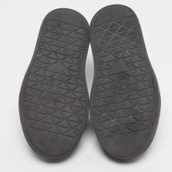 Pre Owned Prada Black Leather And Nylon Deri Erkek Lace Up Sneakers Size 40.5