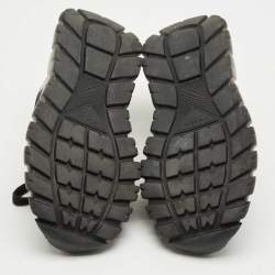 Pre Owned حذاء رياضي برادا براكس نايلون وجلد أسود منخفض من أعلى مقاس 42