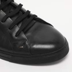 Pre Owned Prada Black Leather Low Top Sneakers Size 44