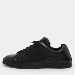 Pre Owned Prada Black Leather Low Top Sneakers Size 44