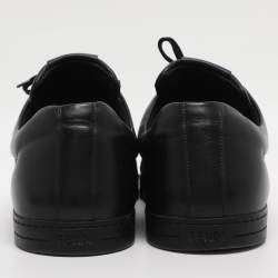Pre Owned Prada Black Leather Low Top Sneakers Size 44