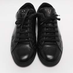Pre Owned Prada Black Leather Low Top Sneakers Size 44