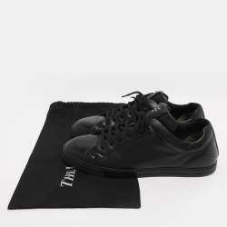 Pre Owned Prada Black Leather Low Top Sneakers Size 44