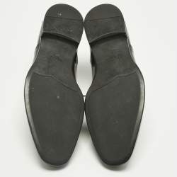 Pre Owned Prada Brown Patent Leather Lace Up Oxfords Size 43.5