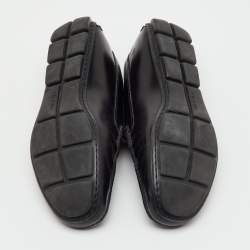 Pre Owned Prada Black Leather Slip On Loafers Size 41.5