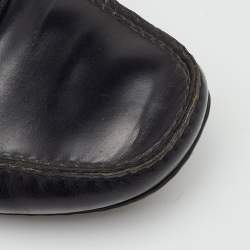 Pre Owned Prada Black Leather Slip On Loafers Size 41.5