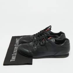 مملوكة مسبقًا حذاء رياضي برادا جلد ونيلون أسود برباط مقاس 42