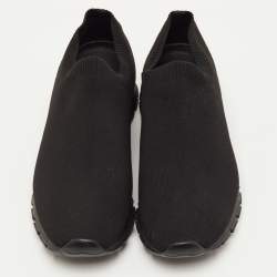 مملوكة مسبقًا Prada Size 42.5 Black Knit Fabric Slip On Sneakers