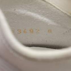 مملوكة مسبقًا حذاء رياضي برادا قماش محبوك أبيض منخفض من أعلى مقاس 42