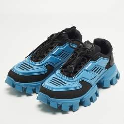Pre Owned Prada Cloudbust Thunder Size 42.5 Black Knit Fabric and Rubber Low Top Sneakers