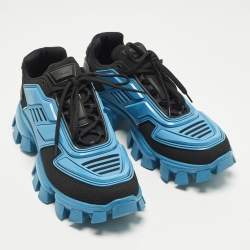 Pre Owned Prada Cloudbust Thunder Size 42.5 Black Knit Fabric and Rubber Low Top Sneakers