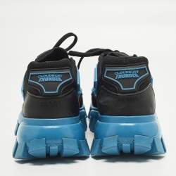 Pre Owned Prada Cloudbust Thunder Size 42.5 Black Knit Fabric and Rubber Low Top Sneakers