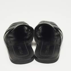 مملوكة مسبقًا حذاء برادا صياد جلد أسود مقاس 41