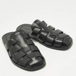 مملوكة مسبقًا حذاء برادا صياد جلد أسود مقاس 41