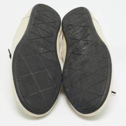 Pre Owned Prada Collapse Re-Nylon Size 41 Cream Nylon and Suede Lace Up Sneakers