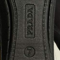 Pre Owned Prada Collapse Re-Nylon Size 41 Cream Nylon and Suede Lace Up Sneakers