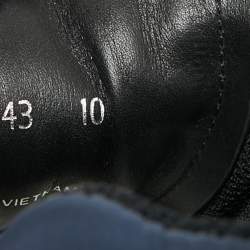 Pre Owned Prada Matchrace Size 44 Navy Blue Nylon and Suede Lace Up Sneakers