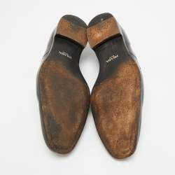 مملوكة مسبقًا حذاء لوفرز برادا بشراريب جلد رمادي مقاس 43