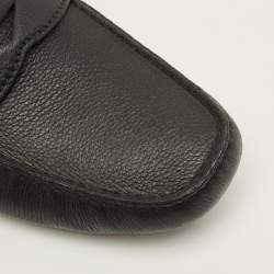 Pre Owned حذاء لوفرز برادا بيني سليب جلد سافيانو أسود مقاس 44