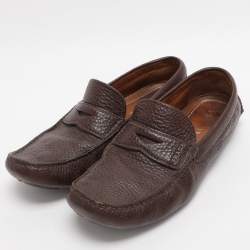 مملوكة مسبقًا Prada Size 41.5 Brown Leather Penny Loafers
