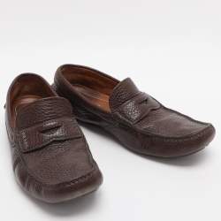 مملوكة مسبقًا Prada Size 41.5 Brown Leather Penny Loafers