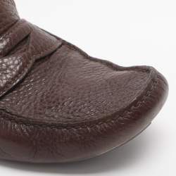 مملوكة مسبقًا Prada Size 41.5 Brown Leather Penny Loafers