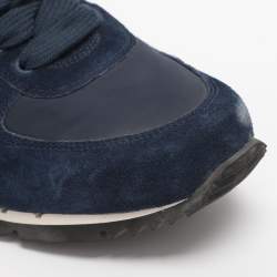 مملوكة مسبقًا حذاء رياضي برادا نسيج نايلون وزوج أحذية سفلية من العلوي أزرق مقاس 42