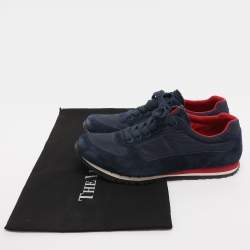 مملوكة مسبقًا حذاء رياضي برادا نسيج نايلون وزوج أحذية سفلية من العلوي أزرق مقاس 42