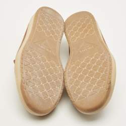 Pre Owned Prada Size 40.5 Brown Leather Logo Slip On Sneakers