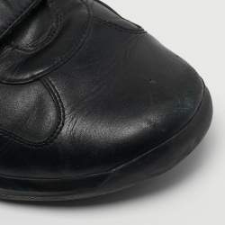 مملوكة مسبقًا Prada Sport Size 44 Black Leather Velcro Low Top Sneakers