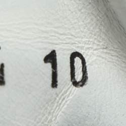 Pre Owned حذاء رياضي برادا داون تاون جلد أزرق بعنق منخفض مقاس 44