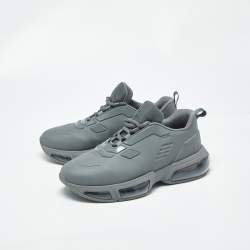مملوكة مسبقًا Prada Collision 19 LR Size 41.5 Grey Technical Fabric and Rubber Lace Up Sneakers