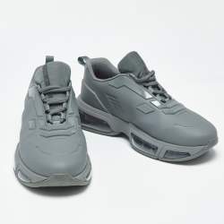 مملوكة مسبقًا Prada Collision 19 LR Size 41.5 Grey Technical Fabric and Rubber Lace Up Sneakers