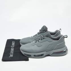 مملوكة مسبقًا Prada Collision 19 LR Size 41.5 Grey Technical Fabric and Rubber Lace Up Sneakers