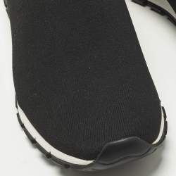 Pre Owned Prada Size 44 Black Knit Fabric Slip On Sneakers