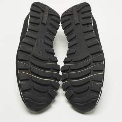 Pre Owned Prada Size 44 Black Knit Fabric Slip On Sneakers