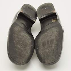 Pre Owned Prada Glossy Size 42 Black Leather Penny Loafers