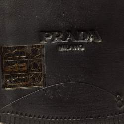 Pre Owned Prada Glossy Size 42 Black Leather Penny Loafers