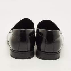 Pre Owned Prada Size 43.5 Black Leather Penny Loafers