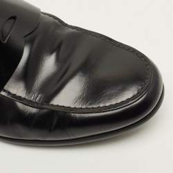Pre Owned Prada Size 43.5 Black Leather Penny Loafers